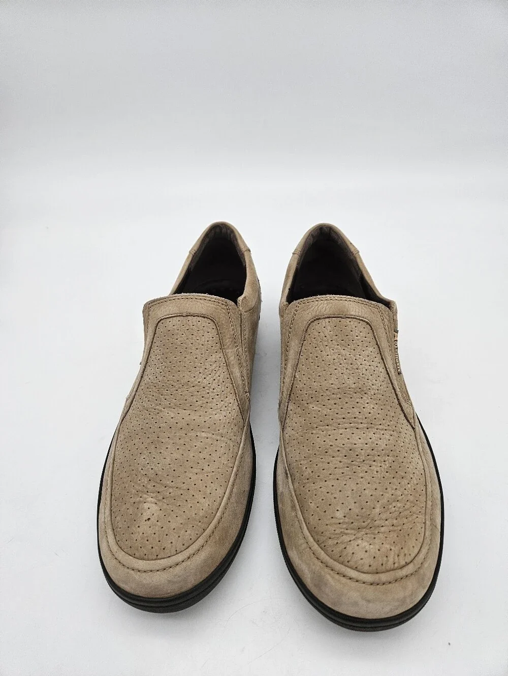 Mephisto Adelio  Men Beige Nubuck Perforated Moc Toe Loafers 13 made in Portugal
